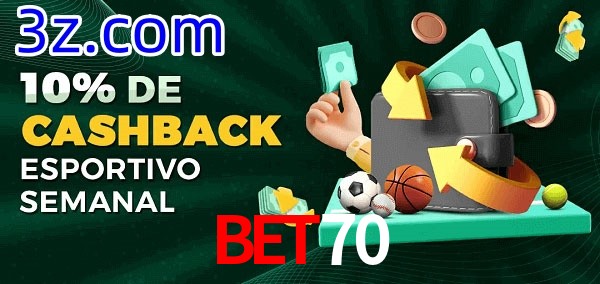 10% de bônus de cashback na Bet70