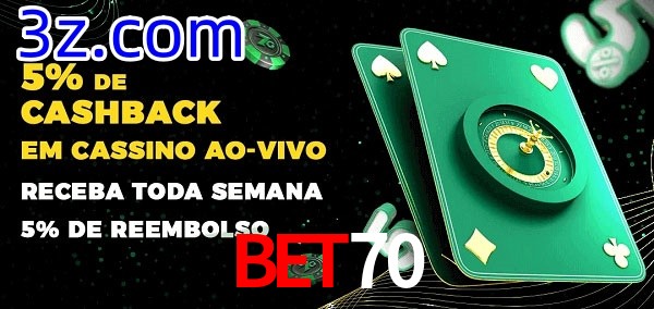 Promoções do cassino ao Vivo Bet70
